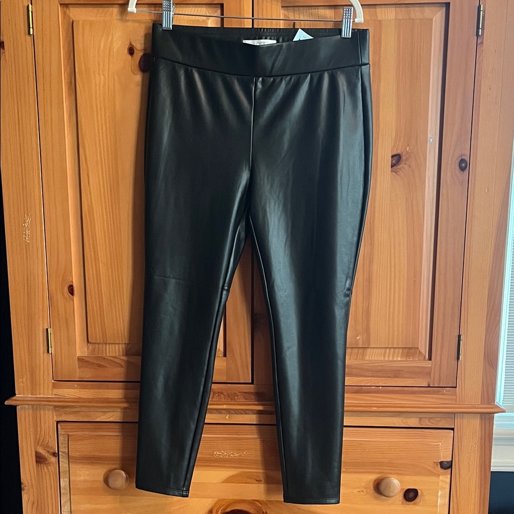 LOFT Black Faux Leather Leggings